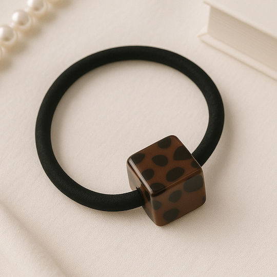 Avizar Casual Elastic Cubic Leopard Pearl Hair Minimalist Light Brown Brown Beige