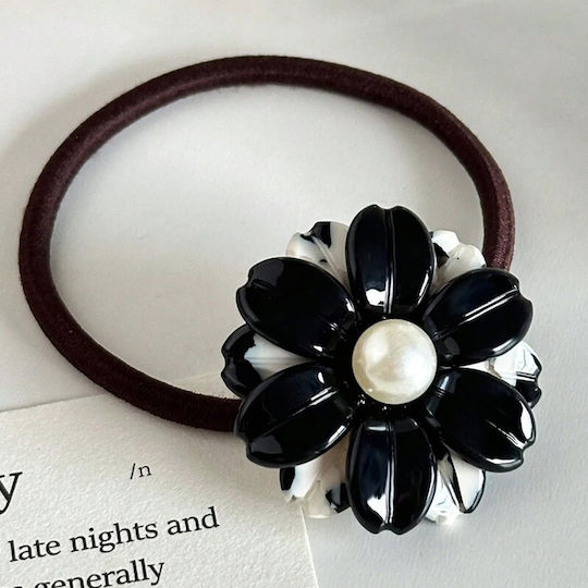 Avizar Elastice de Păr Casual Cristaline Floare Perlă Delicate Negre Albe Negre Albe