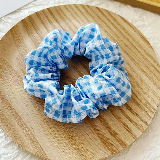 Avizar Classic Scrunchie Vichy Bumbac Păr Vintage Albastru Închis Albastru