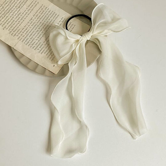 Avizar Casual Elastic Long Knot Hair Translucent Sophisticated White White