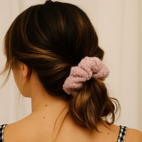 Avizar Haargummis Wollig Haar In Chenille Süß Gemütlich Schick Rosa Rosa