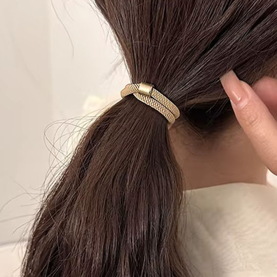 Avizar Twisted Elastic Hair Minimalist Gold Tip Blue Khaki