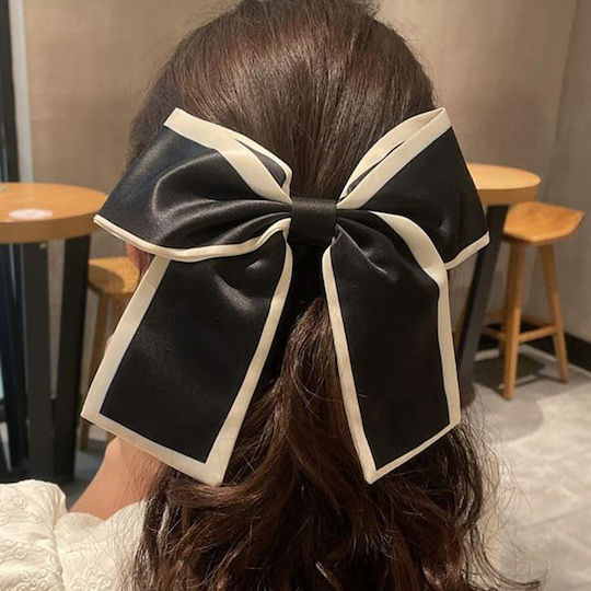 Avizar Classic Scrunchie Elastice Pentru Păr Din Satin Fundă Chic Negre