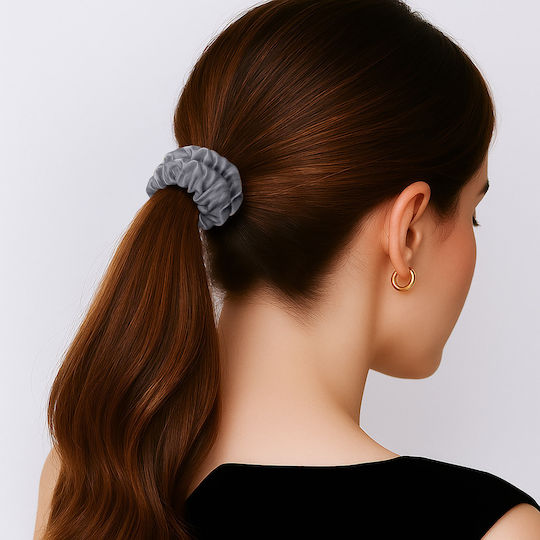 Avizar Klassischer Scrunchy Haargummi Aus Samt Mit Falten Minimalistisch Graphit