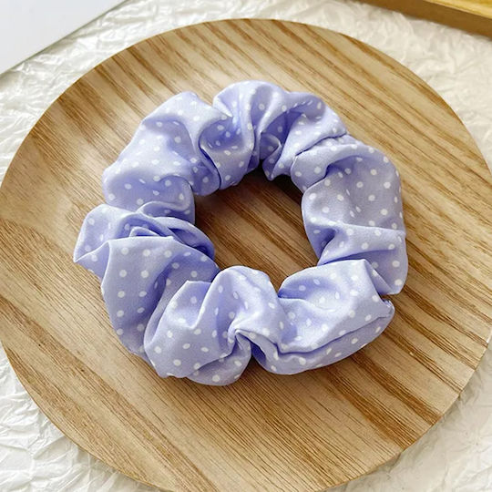 Avizar Klassisches Scrunchy Haar In Helllila Retro Punktemuster Weicher Baumwolle Helllila