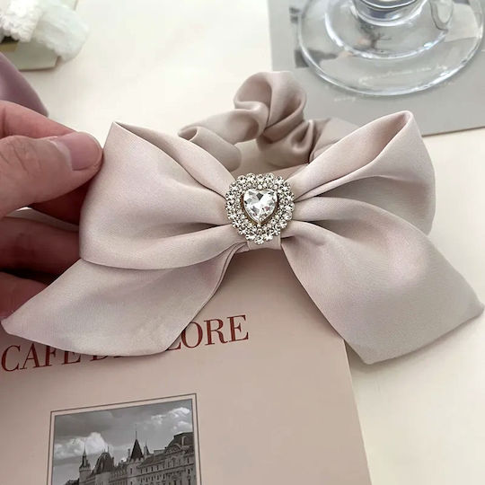 Avizar Classic Scrunchie Hair In Butterfly Satin Beige Diamond Beige