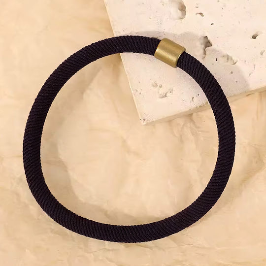 Avizar Gedrehte Elastische Haargummis Mit Goldener Spitze Minimalistisch Dunkelbraun