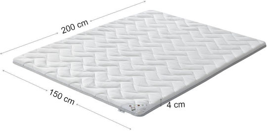 Mattress Topper Double Foam Strapped 150x200x4cm
