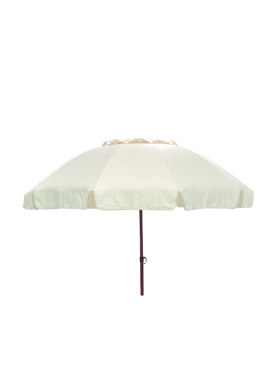 Circular Wooden Beige Garden Parasol Φ2.3m