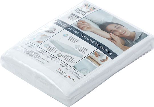 Waterproof Mattress Protector with Fitted Skirt for Double Bed White 160x200+22cm