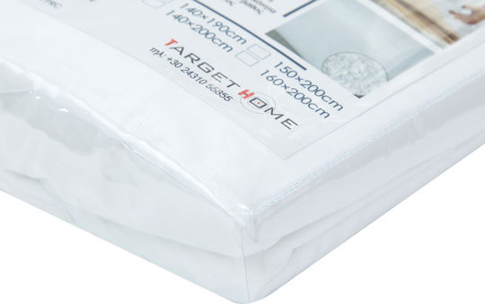 Protective Waterproof Mattress Cover Double Size With Elastic Straps White 110x190+22cm