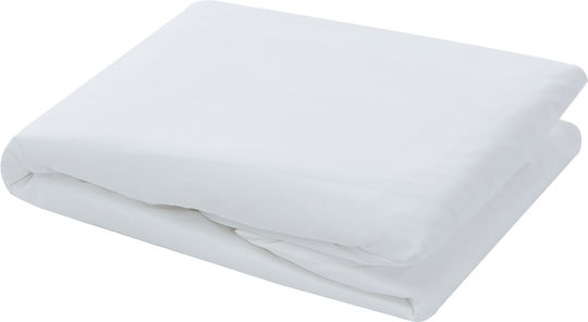 Protective Waterproof Mattress Cover Double Size With Elastic Straps White 110x190+22cm