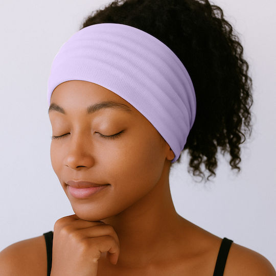 Avizar Crossed Headband Hair In Light Purple Soft Solid Cotton Light Purple