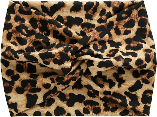 Avizar Bentiță Înnodată Pentru Păr Din Bumbac Moale Cu Imprimeu Leopard Maro Chic Maro