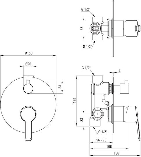 Deante Für Eingebaute Wasserhähne Silber 5907650830207