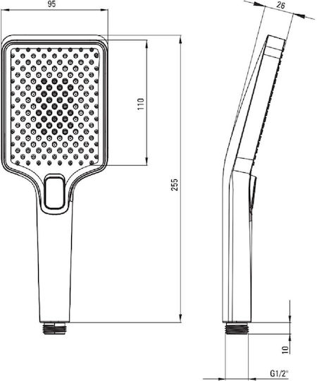 Deante Built-in Mixer & Shower Head Set for Shower Black