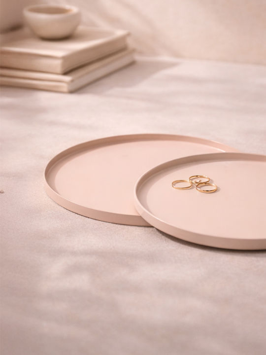 Kaemingk Decorative Metallic Round Tray 25x25cm