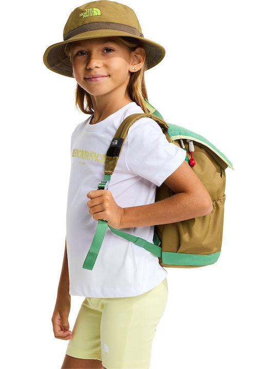 The North Face Explorer School Backpack for Kindergarten Green with Water Bottle Holder 10l