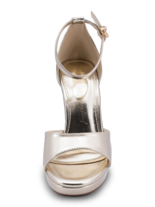 Xti Gold Metallic Women's Sandals Stiletto Heel