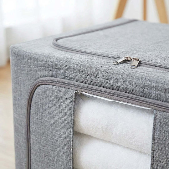 Wallex Fabric Clothing Storage Case for Clothes / Blanket/Duvet / Suit / Coat / Shoes / Ties / Dresses / Underwear / Socks / Knitwear / Shirt / Belts / Bags in Gray Colour 60x42x32cm