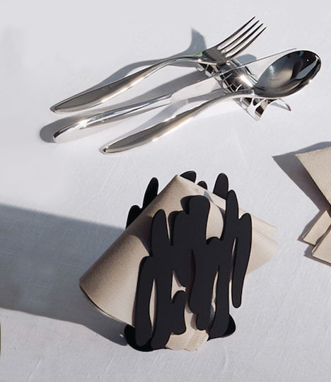 Alessi Държач за Салфетки Метален Черен 7.5x3x12cm