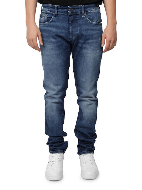 Austin Men's Elastic Jeans Pants With Slim Tapered Fit Blue