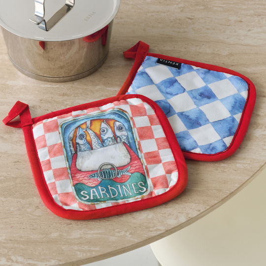 Kentia Fabric Multicolour Pot Holder 2 Pieces