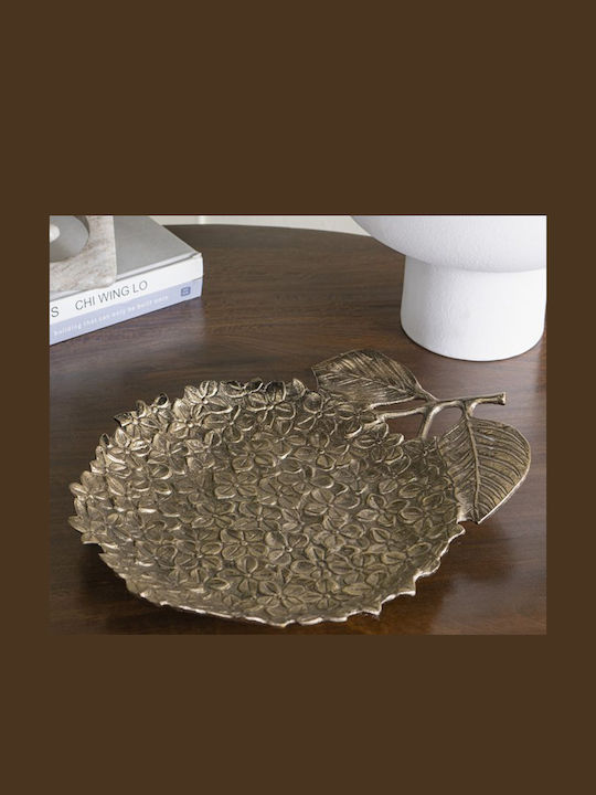 Artekko Decorative Metal Platter Gold 39.4x33x5.1cm