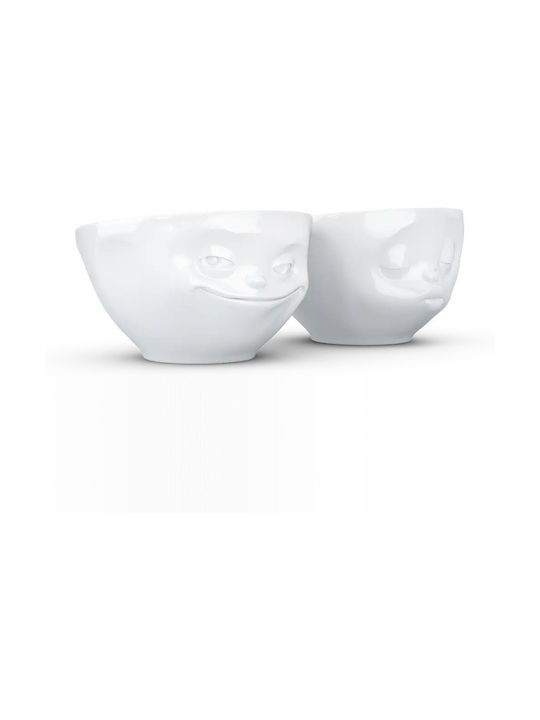 Round White Porcelain Serving Bowl 2 Pieces