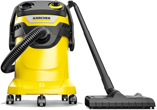 Karcher WD 5 Прахосмукачка за Мокро/Сухо Почистване 1200W с Пластмасов Контейнер 25л