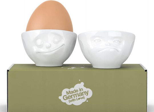 Eierbecher aus Porzellan Weiß 2 Stück