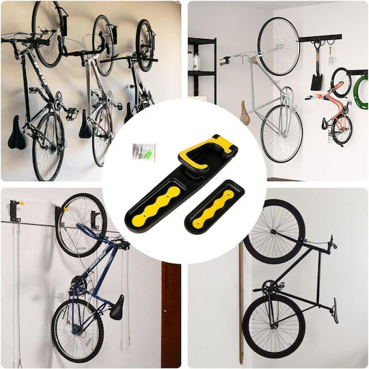 Wall-mounted Bicycle Holder Zola Suspendable Suitable All Types Bicycles 35x7.7 Cm Black Yellow