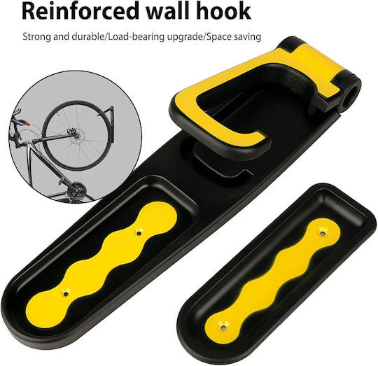 Wall-mounted Bicycle Holder Zola Suspendable Suitable All Types Bicycles 35x7.7 Cm Black Yellow