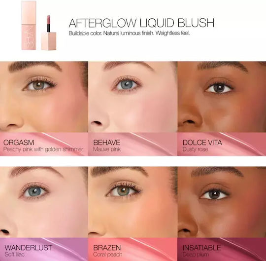 Nars Afterglow Liquid Blush Radiant Skin Liquid Blush Shade Aragon Volume Ml 7