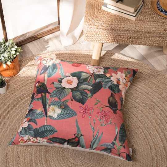 Teoran Decorative Pillow Case from 100% Cotton Multicolour 65x65cm