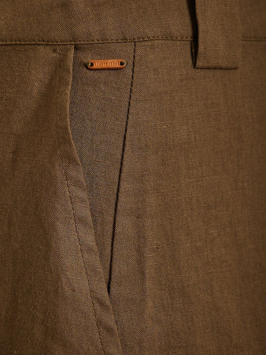 Leinen Mini Damenrock Braun