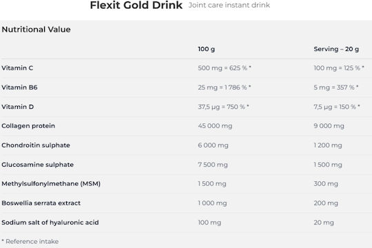 Nutrend Flexit Gold Drink Συμπλήρωμα για την Υγεία Αρθρώσεων & Οστών 400gr 20 μερίδες Blackcurrant