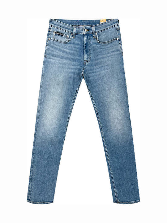 Ανδρικό Παντελόνι Τζιν Ελαστικό με Slim Tapered Εφαρμογή Μπλε