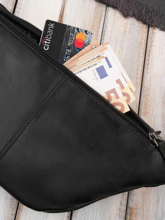 Men's Leather Bum Bag Black