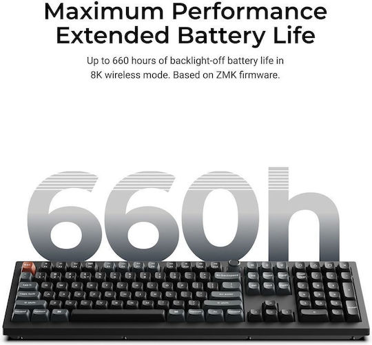 Keychron V6 Ultra 8K V6U-D1 Wireless Gaming Mechanical Keyboard with Keychron Silk POM Red Switches and RGB Lighting English US