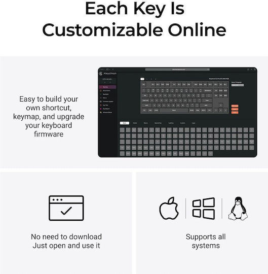 Keychron C3 Pro 8K QMK C3PX-H1 Gaming Tastatură Mecanică Tenkeyless cu Keychron Super Red comutatoare și iluminare RGB (Engleză US)