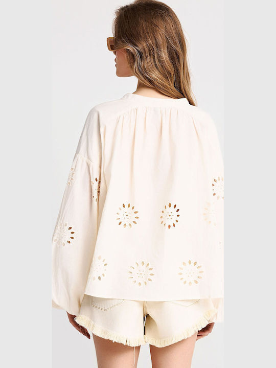 Long Sleeve Women's Shirt Beige