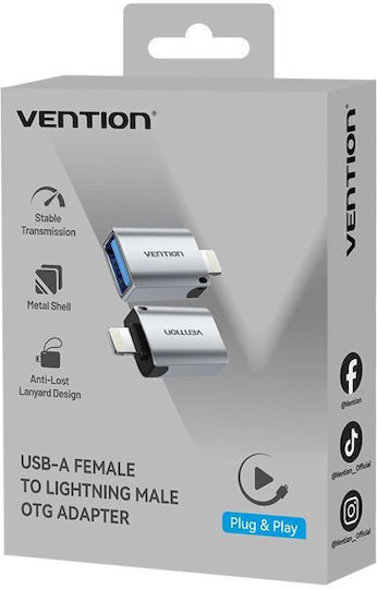 Vention Μετατροπέας USB-A female σε Lightning male 1τμχ CUCH0