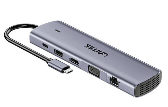 Unitek USB-C Docking Station με HDMI 4K PD και σύνδεση 2 Οθονών