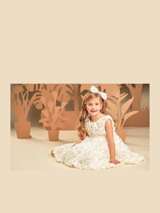 Baby Bloom White Baptism Dress Made of Tulle