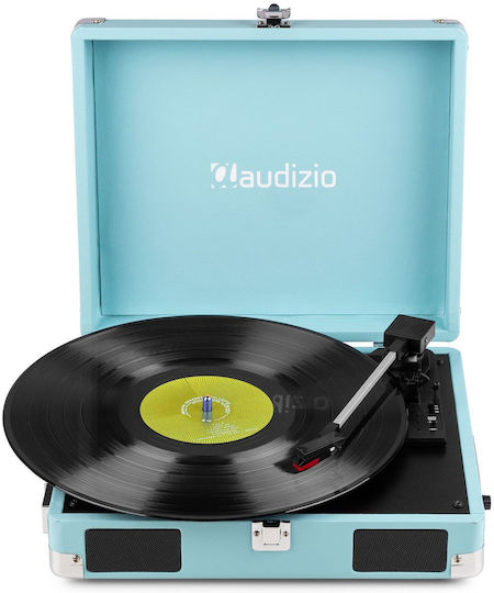 Audizio RP111BL 102.033 Куфар Грамофон с Задвижване с Ремък, Предусилване и Вградени Говорители Син