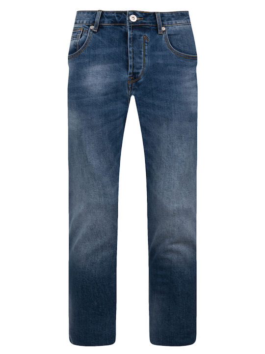 Ανδρικό Παντελόνι Τζιν Cropped με Slim Εφαρμογή Μπλε