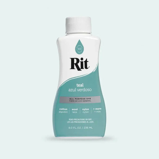 Rit Dye Flüssige Allzweckfarbe Für Stoffe – Petrol 236ml