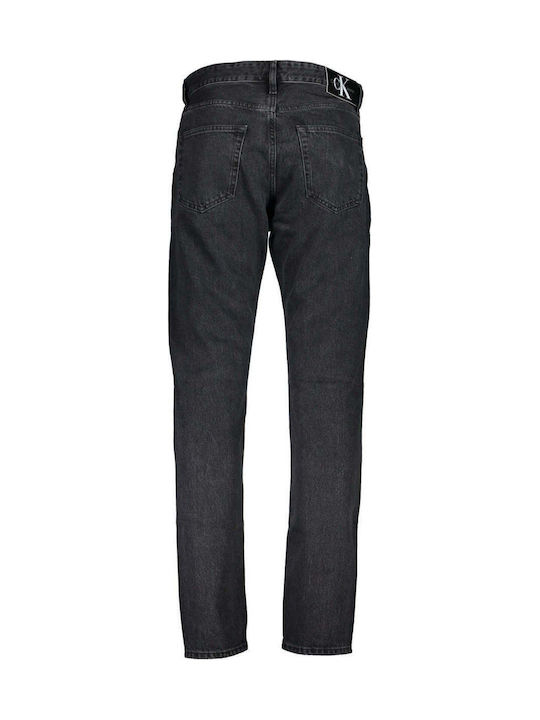 Ανδρικό Παντελόνι Τζιν Cropped με Regular Straight Εφαρμογή Denim Black