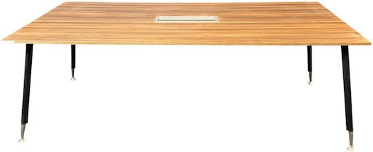 Meeting Table for 8 People with Metal Legs in Oak 215x100x75cm